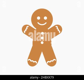 Lebkuchen Mann Cookie niedliche Ikone. Vektorgrafik. Stock Vektor