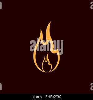 Minimalistische tiefe Feuer Flamme Logo Design Vektor Grafik Symbol Symbol Zeichen Illustration kreative Idee Stock Vektor