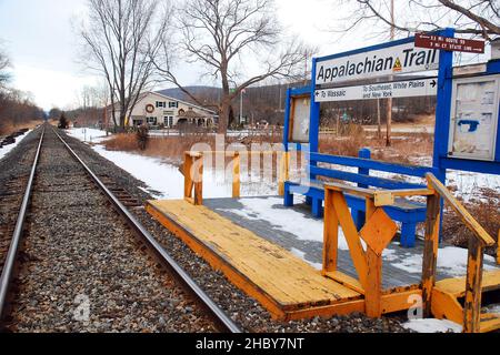 Metro North bietet eine Zughaltestelle entlang des berühmten Appalachian Trail Stockfoto