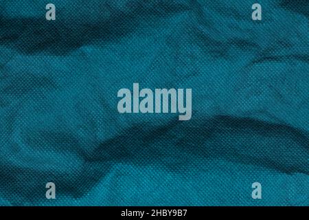Blaue Farbe synthetisches Polyester Stoff Textur für Hintergrund Stockfoto