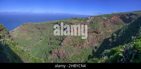 Blick vom Mirador El Chorro in den Barranco de los Sables, Santo Domingo, La Palma, Spanien Stockfoto