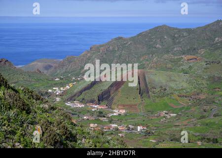 Vulkanabbau in Montana de El Palmar, Los Carrizales, Buenavista del Norte, Teneriffa, Spanien Stockfoto