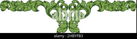 Filigrane Blatt Muster Blumen Scroll Pattern Stock Vektor