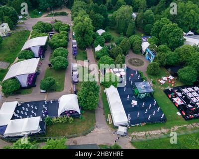 Lviv, Ukraine - 26. Juni 2021: Draufsicht auf das lviv Jazzfest im Sommer Stockfoto