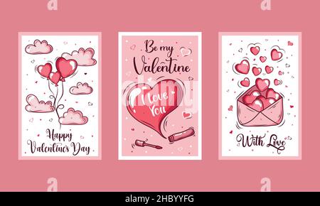 Romantische Postkarte. Liebe, Valentinstag. Vektor-Design-Konzept für Valentines Day und andere Benutzer. Stock Vektor