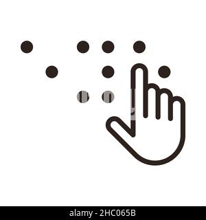 Braille-Symbol. Braille-Schrift. Blind-Symbol Stockfoto