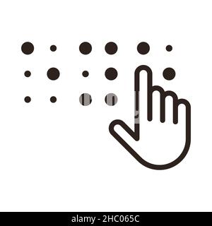 Braille-Symbol. Braille-Schrift. Blind-Symbol Stockfoto