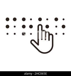 Braille-Symbol. Braille-Schrift. Blind-Symbol Stockfoto