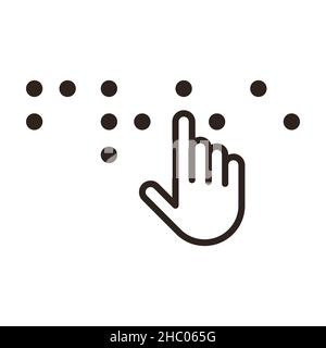 Braille-Symbol. Braille-Schrift. Blind-Symbol Stockfoto