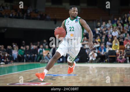 Breslau, Polen, 22nd. Dezember 2021. EUROCUP 7days: WKS Slask Wroclaw gegen Joventut Badalona in der Centennial Hall. Im Bild: Andres Feliz © Piotr Zajac/Alamy Live News Stockfoto