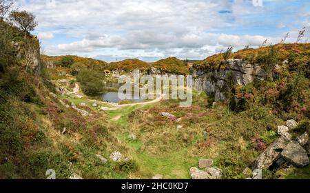 Großbritannien, England, Devonshire. Haytor Granitbruch auf Dartmoor bei Bovey Tracey. Stockfoto