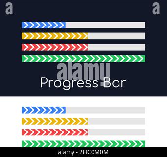 Download-Status der Anwendung, Dateien. Fortschrittsbalken. Benutzeroberfläche für die Website und die Anwendung. Vektorgrafik. Stock Vektor