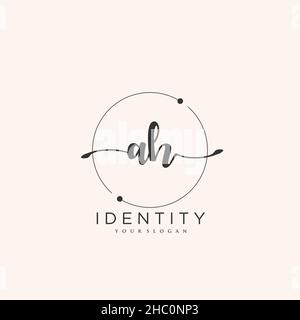 AH Handschrift Logo Vektor Kunst der ersten Unterschrift, Hochzeit, Mode, jewerly, Boutique, Blumen und botanische mit kreativer Vorlage für jedes Unternehmen Stock Vektor