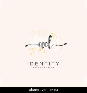 WERBEHANDSCHRIFT Logo Vektor Kunst der ersten Unterschrift, Hochzeit, Mode, jewerly, Boutique, Blumen und botanische mit kreativer Vorlage für jedes Unternehmen Stock Vektor