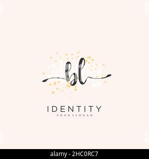 BL Handschrift Logo Vektor Kunst der ersten Unterschrift, Hochzeit, Mode, jewerly, Boutique, Blumen und botanische mit kreativer Vorlage für jedes Unternehmen Stock Vektor