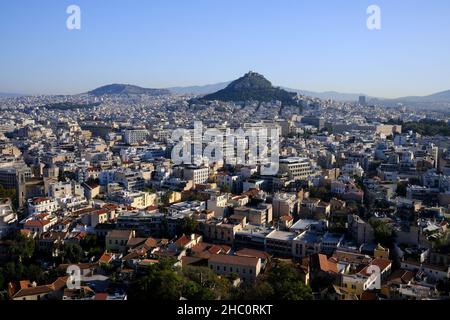 Ansicht von Athen, Griechenland von der Akropolis Stockfoto