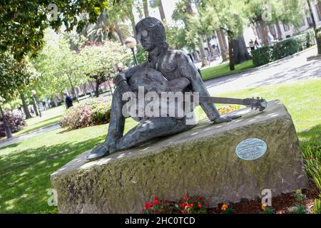 Coruna-Spanien. Denkmal für John Lennon in Coruna am 1,2021. Mai Stockfoto