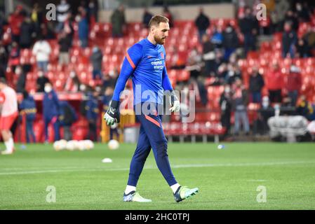 Granada, Spanien. 22nd Dez 2021. Jan Oblak von Atco Madrid während des Liga-Spiels zwischen Granada CF und Atco Madrid im Nuevo Los Carmenes Stadion am 22. Dezember 2021 in Granada, Spanien. (Foto: José M Baldomero/Pacific Press) Quelle: Pacific Press Media Production Corp./Alamy Live News Stockfoto