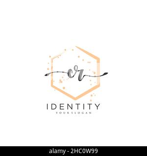 CR Handschrift Logo Vektor Kunst der ersten Unterschrift, Hochzeit, Mode, jewerly, Boutique, Blumen und botanische mit kreativer Vorlage für jedes Unternehmen Stock Vektor