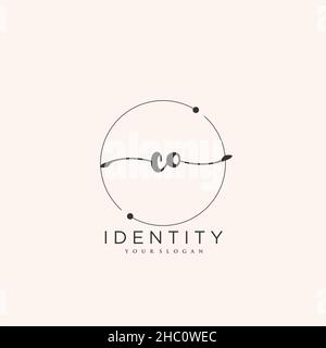 CO Handschrift Logo Vektor Kunst der ersten Unterschrift, Hochzeit, Mode, jewerly, Boutique, Blumen und botanische mit kreativer Vorlage für jedes Unternehmen Stock Vektor