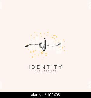 CJ Handschrift Logo Vektor Kunst der ersten Unterschrift, Hochzeit, Mode, Schmuck, Boutique, Blumen und botanische mit kreativer Vorlage für jedes Unternehmen Stock Vektor