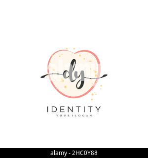 DY Handschrift Logo Vektor Kunst der ersten Unterschrift, Hochzeit, Mode, jewerly, Boutique, Blumen und botanische mit kreativer Vorlage für jedes Unternehmen Stock Vektor