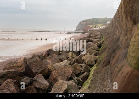 Jurassic Coast, Blue Anchor Beach, Somerset, England Stockfoto