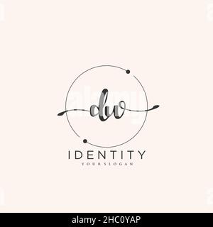 DW Handschrift Logo Vektor Kunst der ersten Unterschrift, Hochzeit, Mode, Schmuck, Boutique, Blumen und botanische mit kreativer Vorlage für jedes Unternehmen Stock Vektor