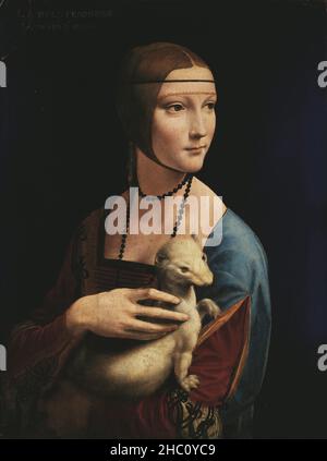 Lady with an Ermine von Leonardo Da Vinci Stockfoto