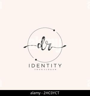 DR Handschrift Logo Vektor Kunst der ersten Unterschrift, Hochzeit, Mode, jewerly, Boutique, Blumen und botanische mit kreativer Vorlage für jedes Unternehmen Stock Vektor