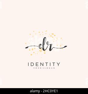 DR Handschrift Logo Vektor Kunst der ersten Unterschrift, Hochzeit, Mode, jewerly, Boutique, Blumen und botanische mit kreativer Vorlage für jedes Unternehmen Stock Vektor