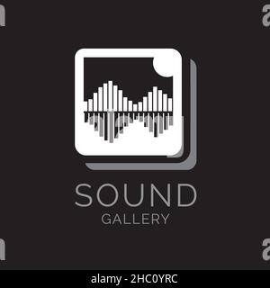 Sound Gallery Logo-Symbol, Vektor in Form von Musik Equalizer-Konzept Stock Vektor