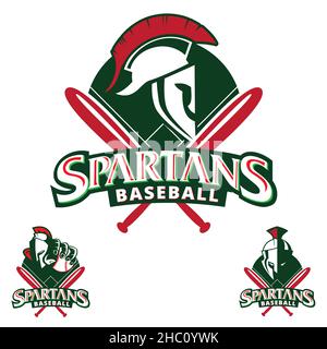 Spartaner Baseballabzeichen Vektor Illustration Sport Thema Symbol Stock Vektor