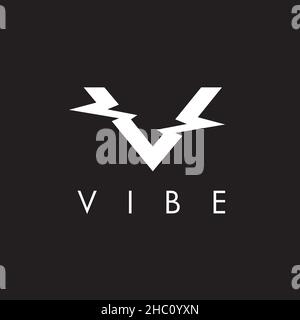 Anfangsbuchstabe V. Vibe Concept-Symbol Stock Vektor