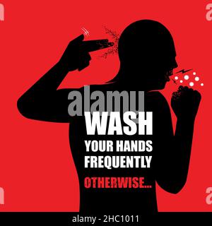 Wash Your Hands Kampagne Poster Vektordarstellung für illnes, Pandemie und covid-19 Kampagne Stock Vektor