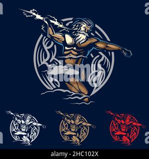 Vektorgrafik des Zeus-Emblems Stock Vektor