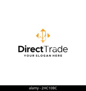 Minimalistisches Design DIRECT TRADE Logo Design Stock Vektor