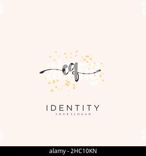 EQ Handschrift Logo Vektor Kunst der ersten Unterschrift, Hochzeit, Mode, jewerly, Boutique, Blumen und botanische mit kreativer Vorlage für jedes Unternehmen Stock Vektor