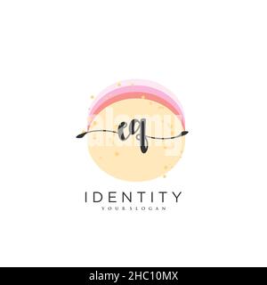 EQ Handschrift Logo Vektor Kunst der ersten Unterschrift, Hochzeit, Mode, jewerly, Boutique, Blumen und botanische mit kreativer Vorlage für jedes Unternehmen Stock Vektor