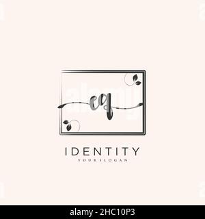 EQ Handschrift Logo Vektor Kunst der ersten Unterschrift, Hochzeit, Mode, jewerly, Boutique, Blumen und botanische mit kreativer Vorlage für jedes Unternehmen Stock Vektor