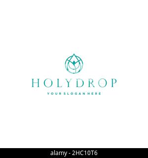 Minimalistisches Liniendesign MIT ovalem Logo „HOLY DROP“ Stock Vektor