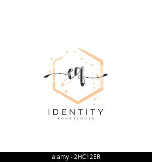 EQ Handschrift Logo Vektor Kunst der ersten Unterschrift, Hochzeit, Mode, jewerly, Boutique, Blumen und botanische mit kreativer Vorlage für jedes Unternehmen Stock Vektor