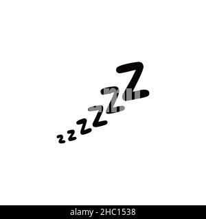 „Sleep zzzz Doodle“-Symbolsatz. Symbol für einen träumlichen Traum. Doodle Comic Skizze Stil Vektor Illustration. Stock Vektor