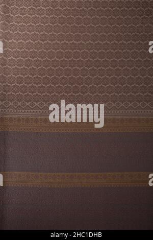 Nahaufnahme der Textur aus thailändischer Baumwolle mit nahtlosem Muster. Draufsicht für den Hintergrund. Stockfoto