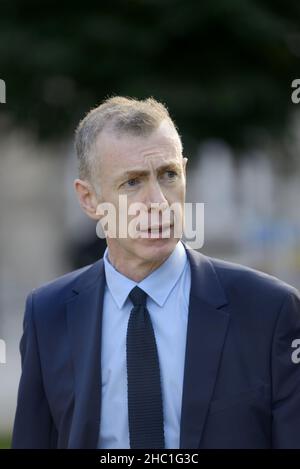 Adam Price MS - Mitglied der Welsh Assembly for Carmarthen East and Dinefwr und seit 2018 Vorsitzender von Plaid Cymru - in Westminster, Oktober 2021 Stockfoto