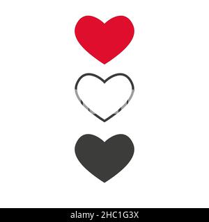 Sammlung von Herz-Illustrationen, Liebe Symbol Icon Set, Liebe Symbol Vektor. Stock Vektor