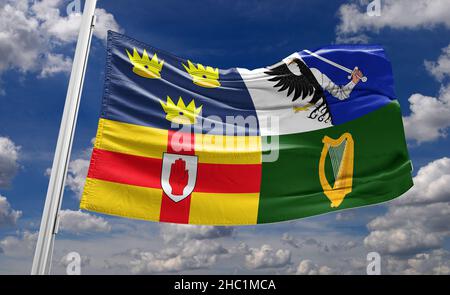 Flagge Provinzen von Irland: Connacht, Leinster, Münster und Ulster. Stockfoto