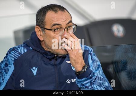 Pier Luigi Penzo Stadium, Venedig, Italien, 22. Dezember 2021, Latiums Cheftrainer Maurizio Sarri während des FC Venezia gegen SS Lazio - italienische Fußballserie A Stockfoto