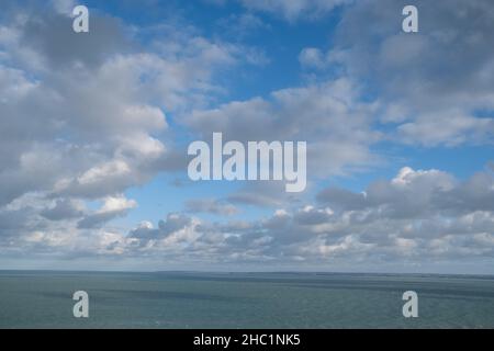 Frankreich, Bretagne, Plerin am 23/12/2020. Der Strand von Rosaires in Plerin. Foto von Martin Bertrand. Frankreich, Bretagne, Plerin le 23/12/2020. La Plage Stockfoto