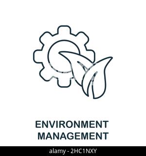 Symbol „Umgebungsverwaltung“. Linienelement aus der Sammlung des Unternehmensmanagements. Linear Environment Management Icon-Zeichen für Web-Design, Infografiken und Stock Vektor